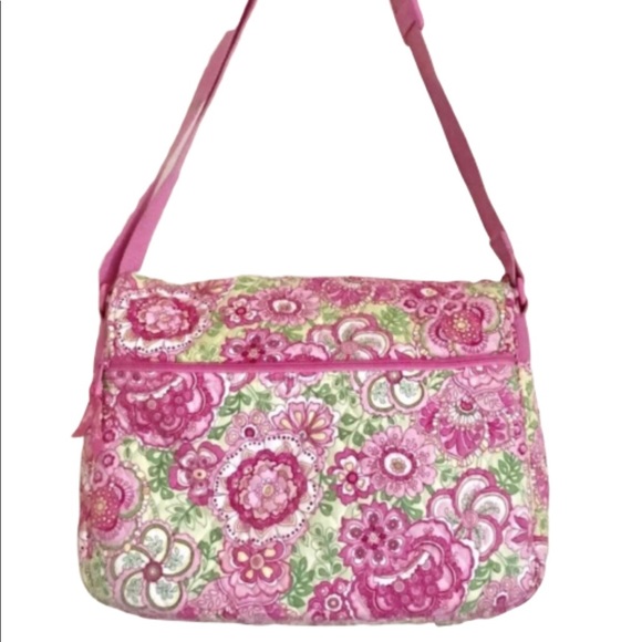 Vera Bradley Laptop Bag Petal Pink Messenger - Picture 2 of 4